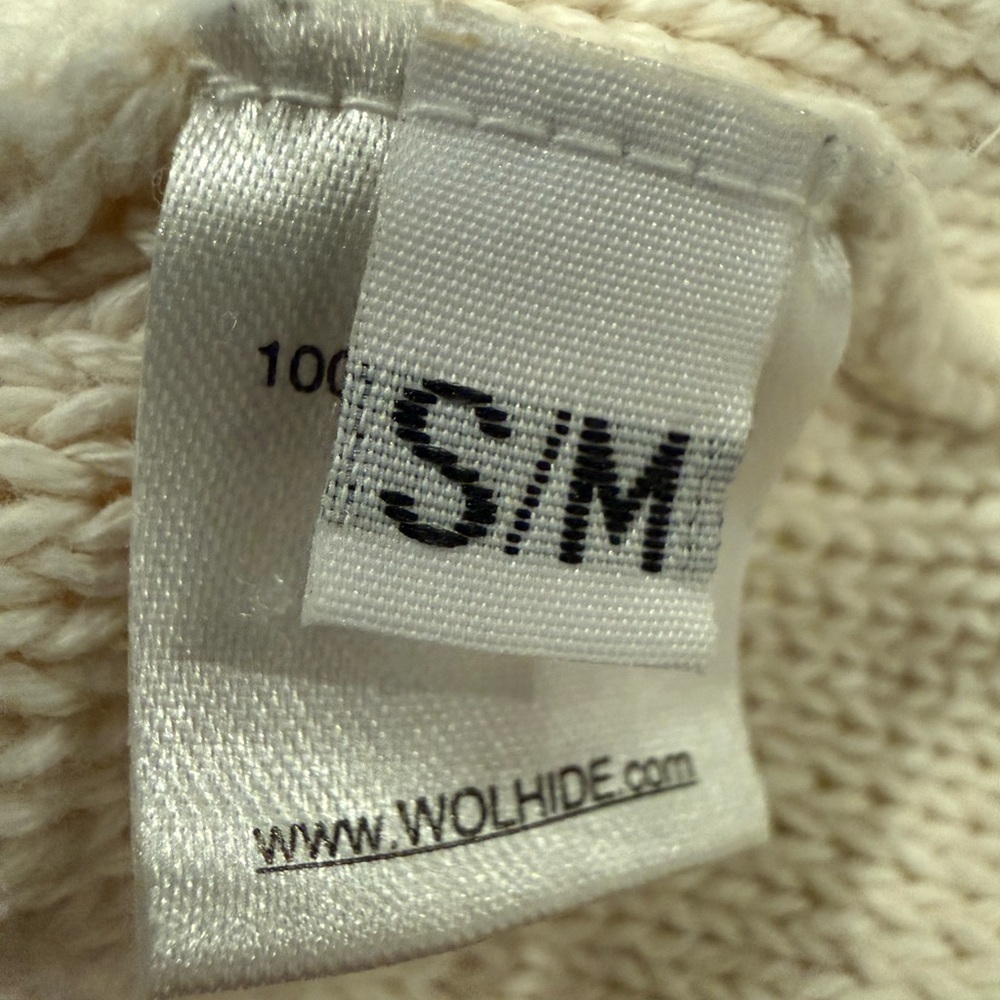 Wol Hide Diamond Stitch Textured Organic Cotton Sweater Size S/M — image 5 of 6